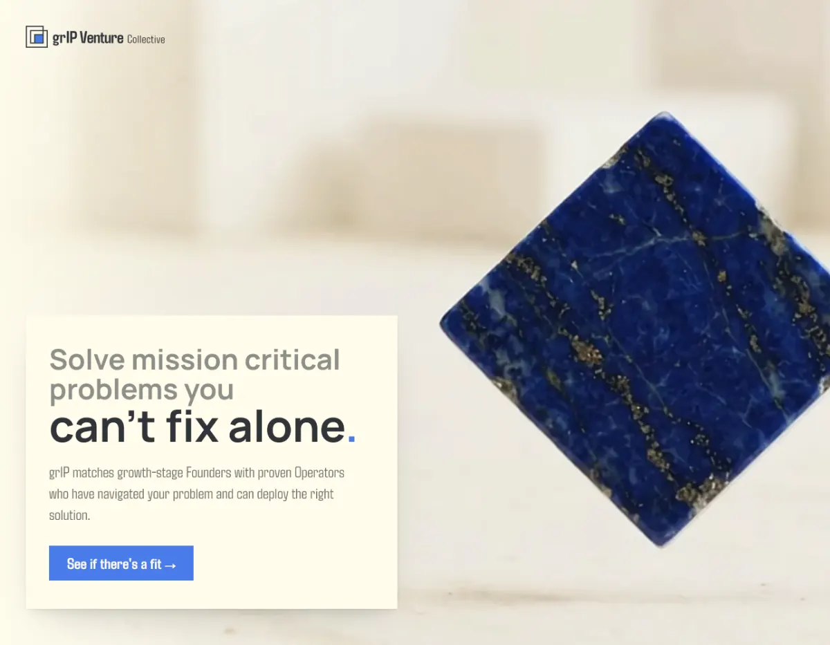 grIP Venture Collective — homepage of the production site