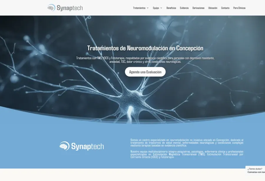 Synaptech — homepage of a neuromodulation clinic site